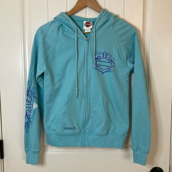 Harley Davidson Zipper Front Hoodie Womens Size M Blue‎ Tennessee - Picture 2 of 11